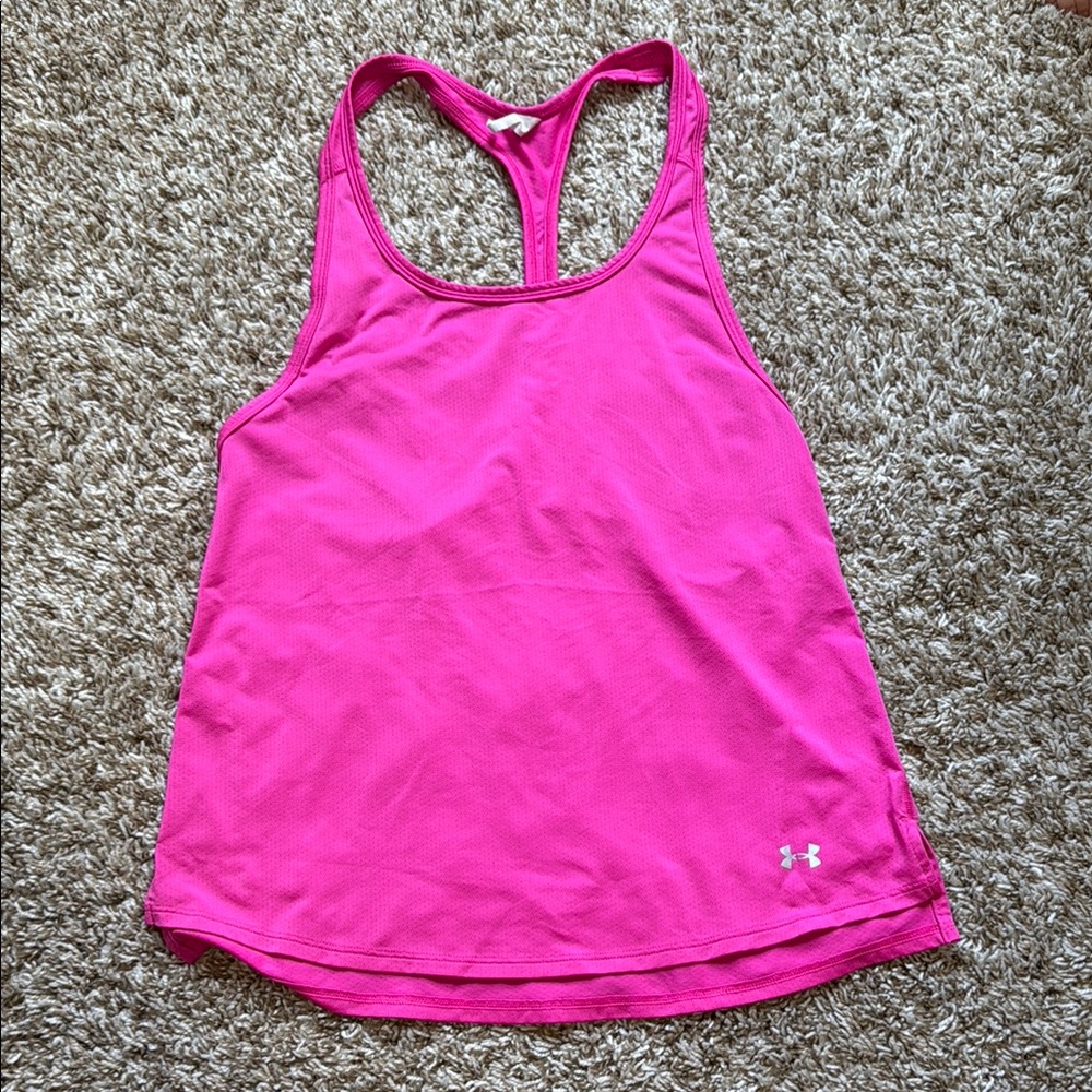 Under Armour Pink Racerback Tank Top Relaxed Fit